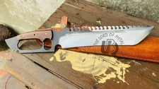 CUSTOM SURVIVAL HUNTING KNIFE FULL TANG WITH SAWBACK BLADE BIG BOY BOWIE KNIFE