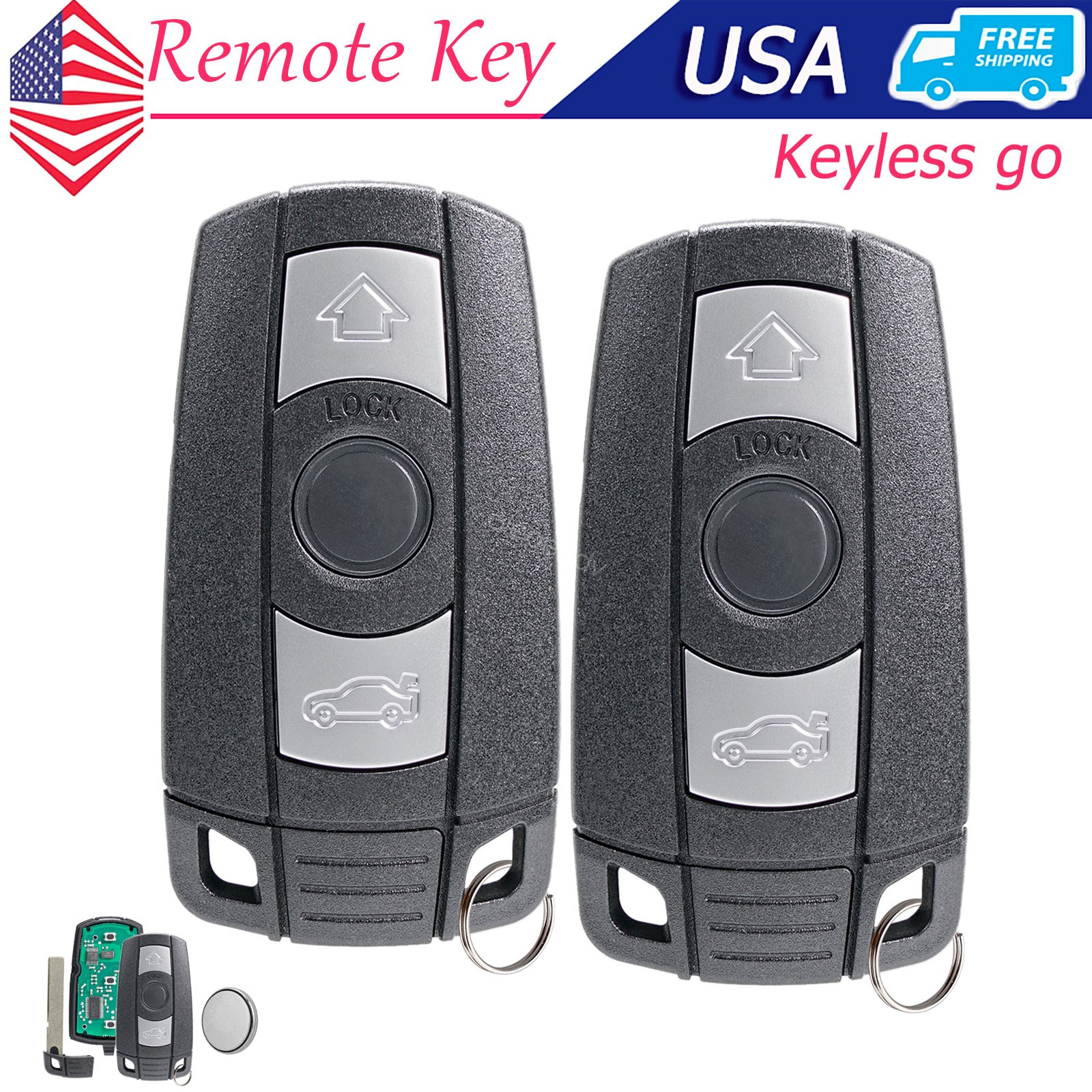 E92 Control Remote 2 Smart Key Fob Remote for BMW 1 3 5 Series E60 E61 E91 E92 X5 X6 ...