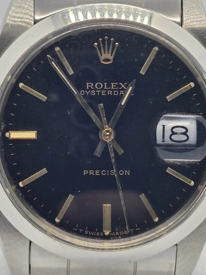 ROLEX 6694 MANUAL WINDING BLACK DIAL WATCH 34 MM  - Image 3 of 4