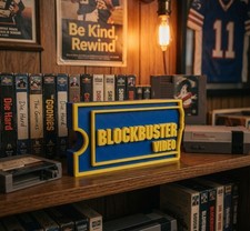 Letrero de boleto de video Blockbuster placa estante escritorio decoración retro años 90