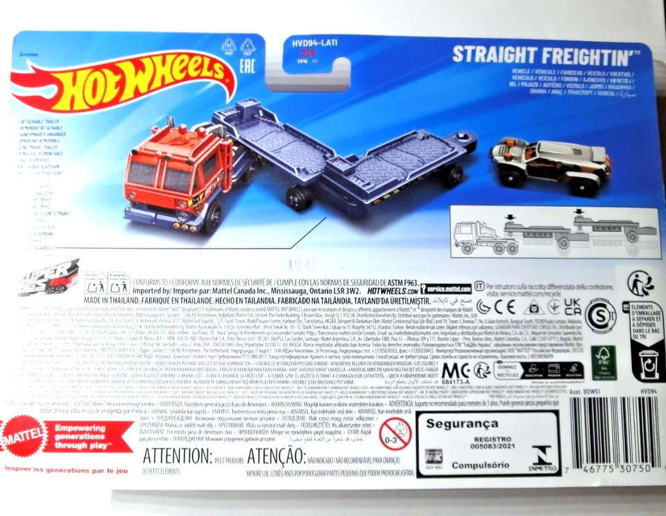 Hot Wheels - Transporte De Carga - Super Rigs - Camión Con Auto Set De 2 - HVD94 - Imagen 2 de 4