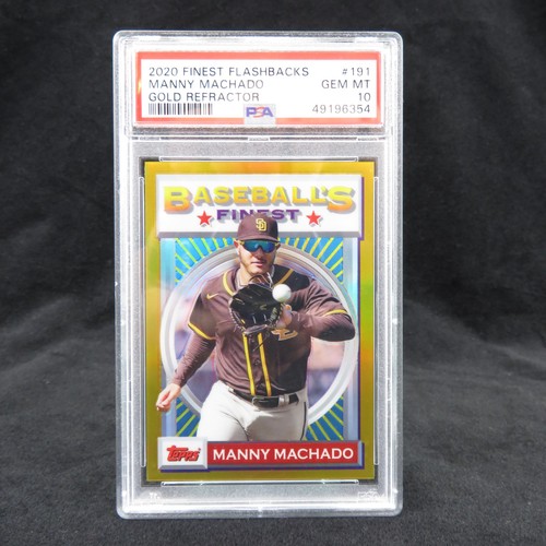 2020 PSA Graded 10 Manny Machado Gold Refractor Finest Flashbacks #191 (31/50)