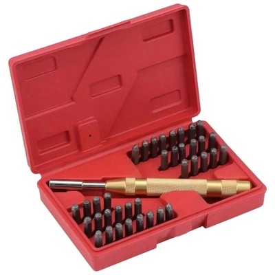 38Pcs 3mm Leather Stamping Tool Metal Letter and Number Stamp Punching Set