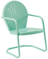Griffith Outdoor Chair, Retro Metal Patio Chairs for Dining, Porch, Deck, Bal...