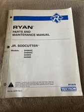 Ryan Textron JR Sodcutter Parts And Maintenance Manual 544844C 544845C 544944