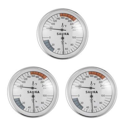 3 Count Saunathermometer Fahrenheit Aluminium -Sauna -Thermometer