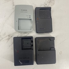Lot Of 4 Digital Camera Chargers, Olympus, Canon, Nikon, Techies-gp All Untested