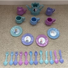 Disney Frozen Tea Set Hot Cocoa 22 Pieces Dinnerware Elsa Anna Olaf Kristoff