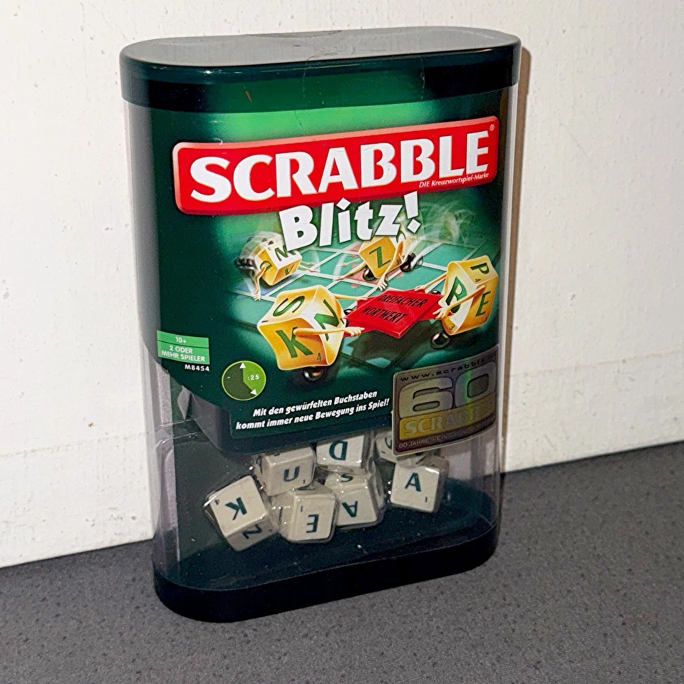 Scrabble Blitz Spiel Reise Würfel Brettspiel Sehr selten Kreuzwort - Bild 4 von 4