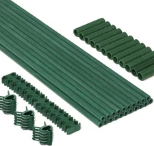 MAXPACE 62pcs Garden Stakes Kit: Includes 20 Sets of Fiberglass Plant Sticks Sup