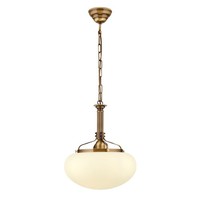 HäNgelampe Pendelleuchte Echt-Messing Glas E27 Rund Ø 33 Cm Jugendstil