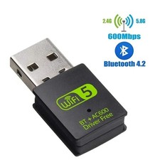 USB WiFi Bluetooth Adapter 600Mbps Dual Band 2.4/5Ghz Wireless Network Receiver