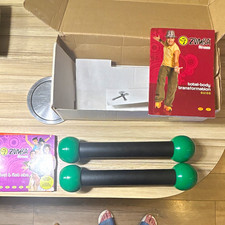 Zumba Fitness Toning Sticks 1kg Pair Fixed Weight Dumbbells Black/Green