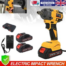2 Batteries Cordless Impact Wrench Cordless Brushless Drill Gun Car Repair Wheel