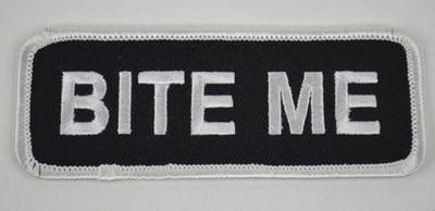 Hot Leathers Motorcycle Biker Jacket Vest Iron On Patch Bite Me 4'' x 1.5''