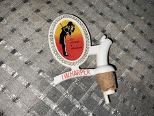 Vintage I.W. Harper Bourbon Whiskey Bottle Plastic Pour Spout w/ Hinged Lid