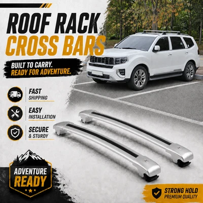 2PCS Roof Rack Cross Bars Cargo Carrier Fits For KIA Borrego 2019-2024 ALU - Image 1 of 4