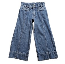 Gap Kids High Stride Ankle Jeans Girls 8 Blue Medium Wash Wide Leg Flare