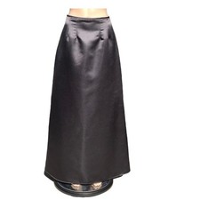 Scott McClintock Vintage Black Satin A Line Maxi Skirt Size 14 Y2K 90's Dance
