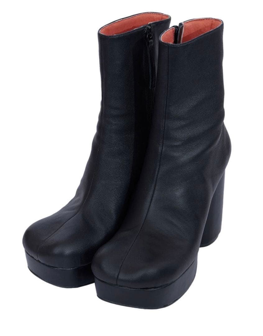 Ameri Vintage Voluminous Toe Platform Boots Black… - image 7