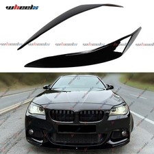 Gloss Black Eyebrows For BMW 5 Series F10 F11 2011-2014 Eyelids/Light Trim Cover