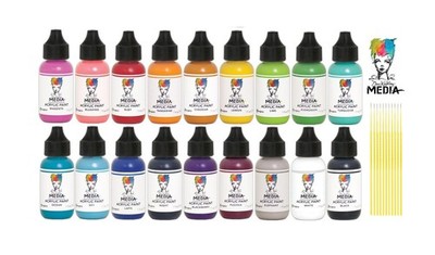 Trebbies Dina Wakley Acrylic Paint Bundle - 18 Vibrant Colors of Artist Quality