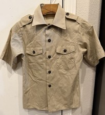 Vtg Boy Scouts Of America Uniform Official Youth Shirt Beige Short Sleeve Medium