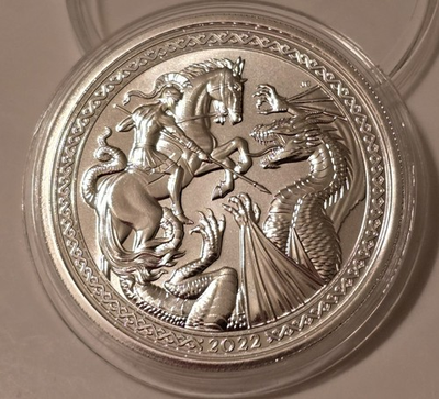 #ad 2022 Ascension Island St. George amp; Dragon 1 oz .999 Silver BU – Modern Masters $110.00