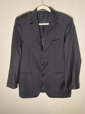 Canali Mens Black 100 Wool Italy Blazer Sport Coat Sz EU52R/US42R