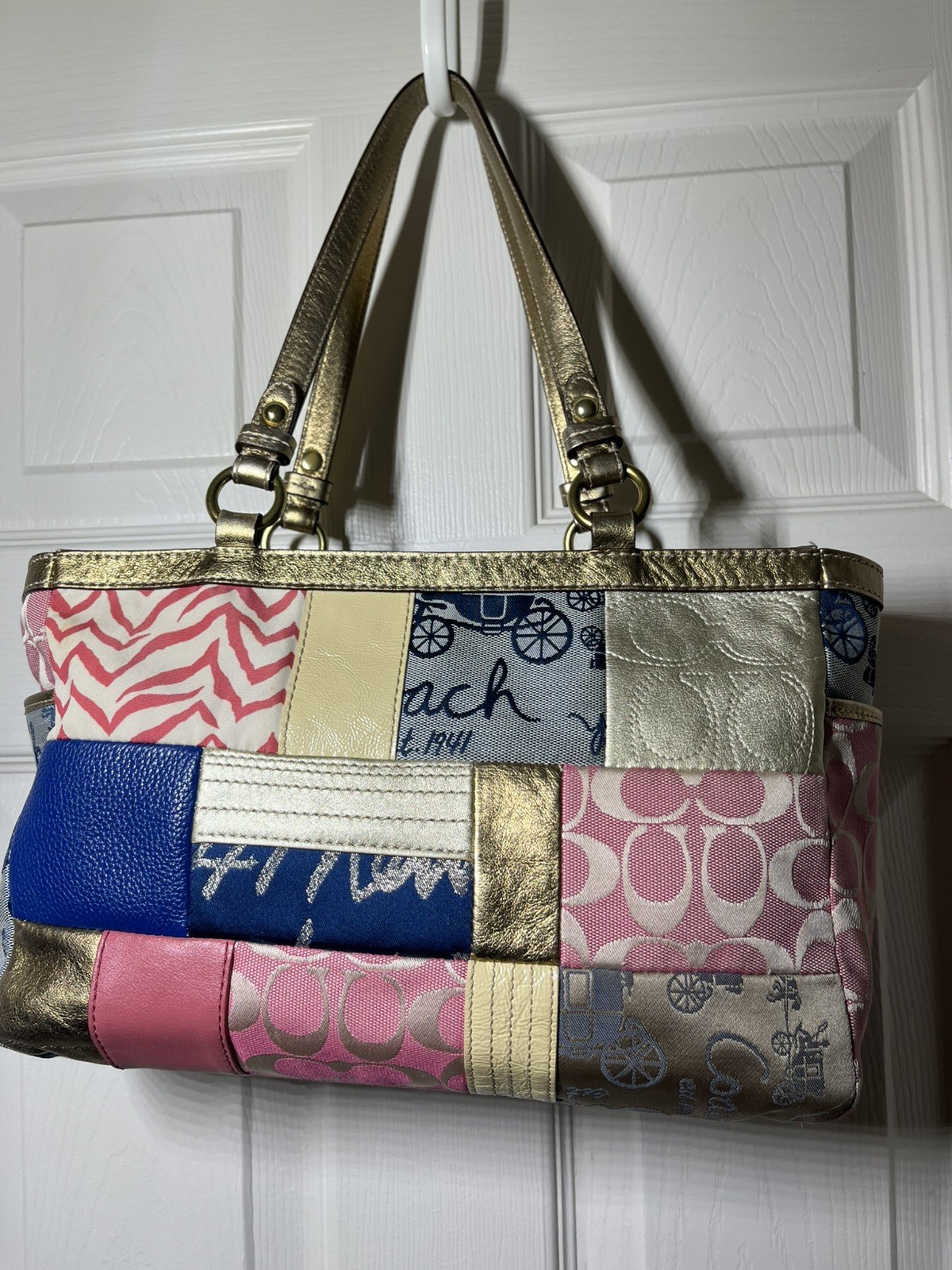 Pristine Coach Colorful Patchwork Anniversary Tot… - image 4