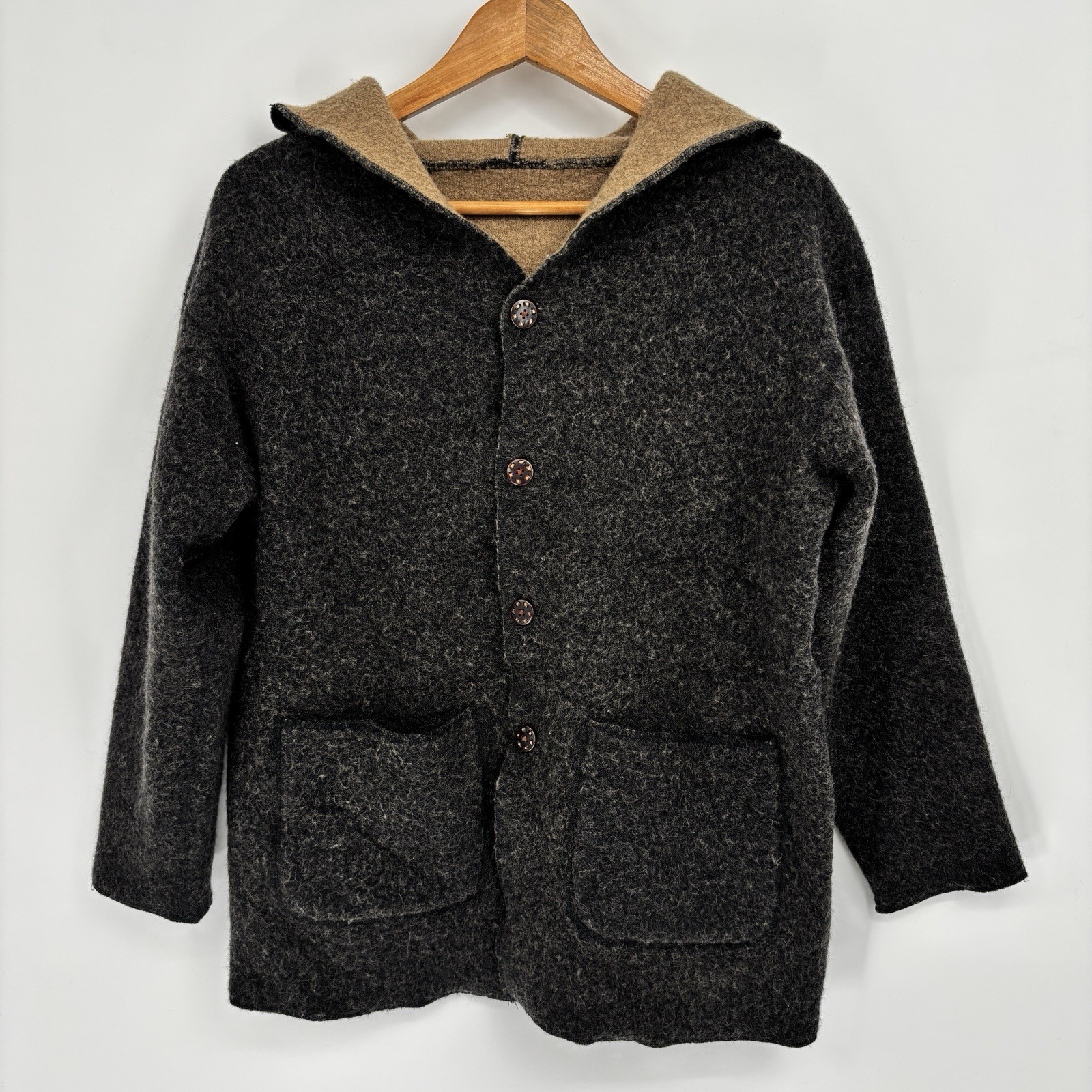 Indigenous Designs Reversible Wool Jacket Hood Wo… - image 6