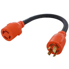 1.5 Ft. 20 Amp 4-Prong 125-Volt/250-Volt L14-20P Plug to L14-30R 30 Amp 4-Prong