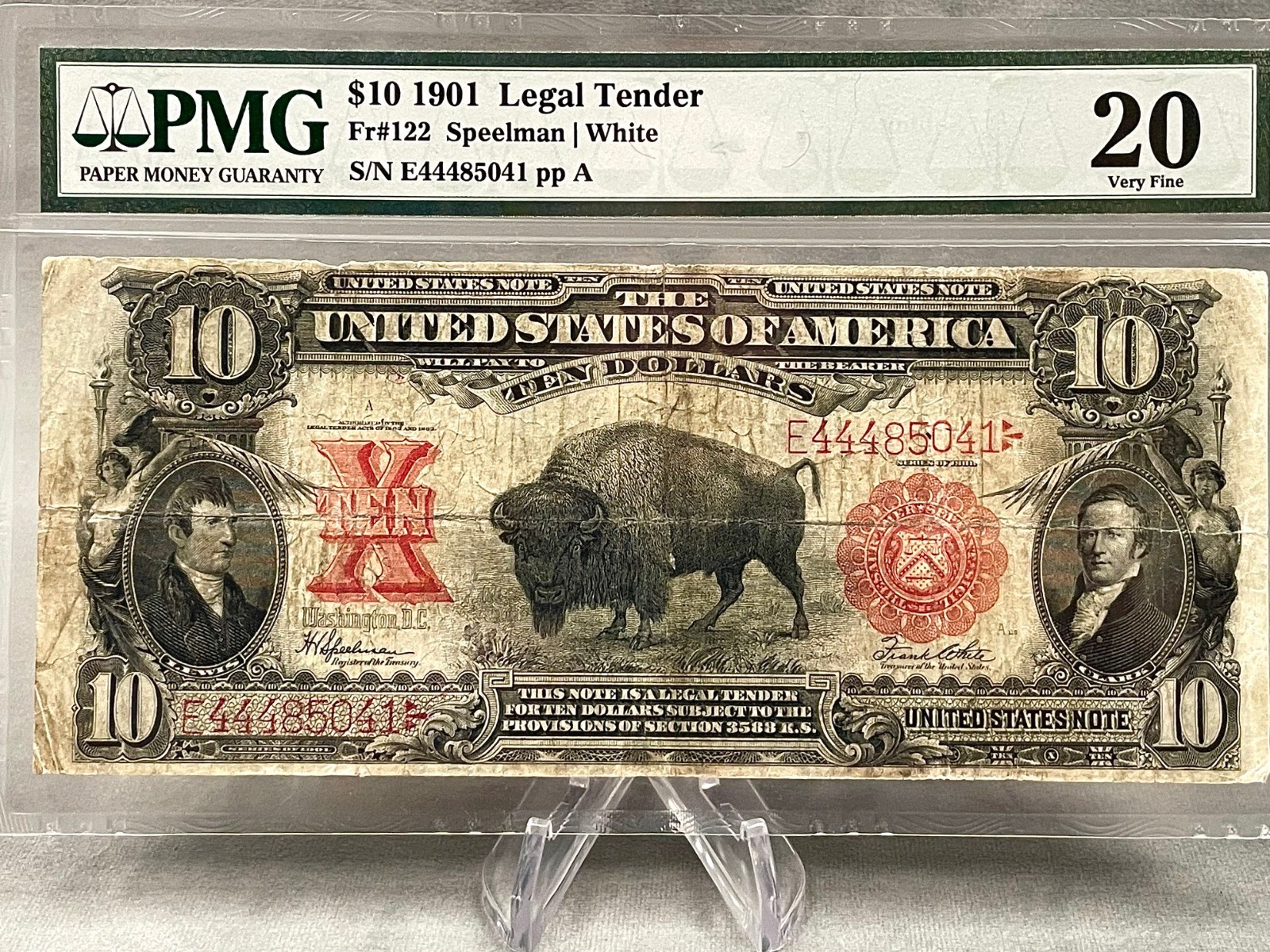 1901 $10 LEGAL TENDER FR.122 BISON NOTE PMG 20 VERY FINE | eBay