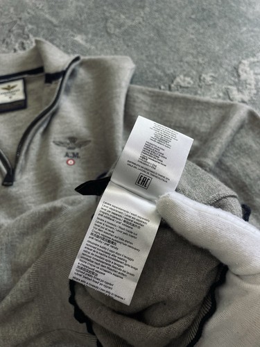 Suéter Aeronautica Militare 1/4 Cremallera Para Hombre 100% Lana Talla S - Imagen 13 de 19