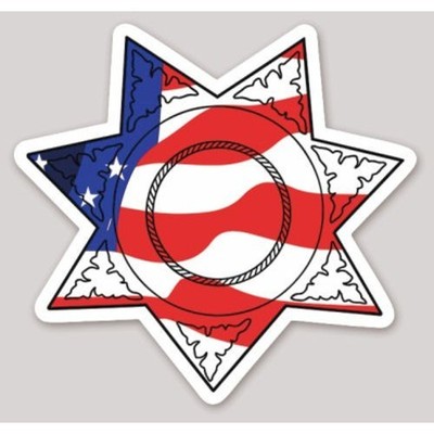 2 Inch Non-Reflective 7 Point Star American Flag Sheriff Vinyl Sticker