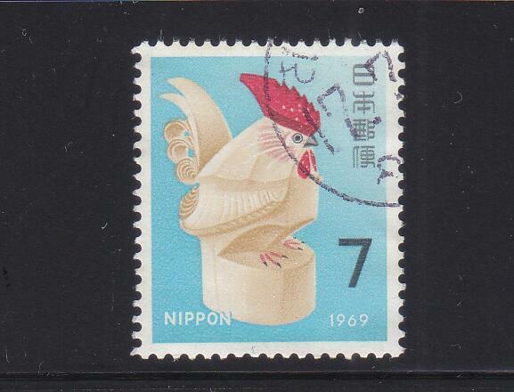 イーエスピー　ねんぎょく JAPAN 1968 YEAR OF COCK 1969 (CARVED COCK) COMP. SET OF 1 STAMP IN
