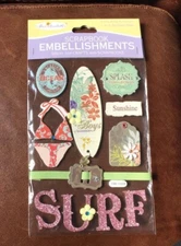 RETIRED MISS ELIZABETH'S THEMED SCRAPBOOK LAYERED 3D STICKERS BOYS OF SUMMER