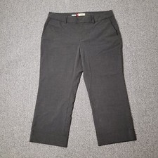 Gap Dress Pants Womens 12 Dark Gray Mid-Rise Straight Cropped Stretch Casual