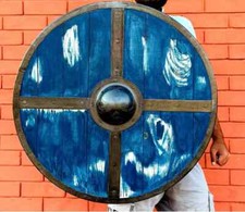 24'' Medieval Viking Wooden Authentic Handmade Norse Battle Warrior Shield