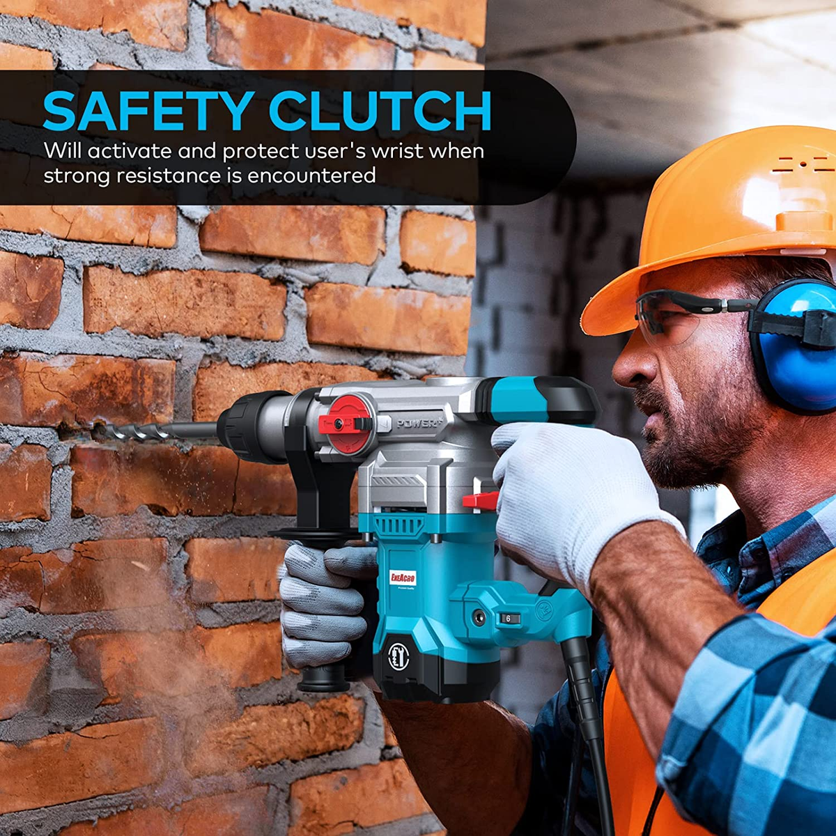 Martello Demolitore SDS Plus 1500W - 4 Funzioni, 4400 BPM, Con 4 Punte E Scalpelli, Per Calcestruzzo E Muratura - Foto 7