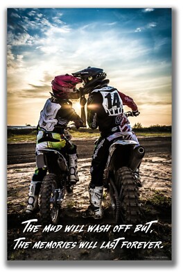 Dirt Bike Love Couples Motocross Poster Art Print 11x17 Wall Decor Success