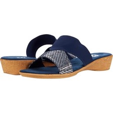 Onex Womens Izabel Slip-on Slide Wedge Sandal -- Navy, Size 11 NEW