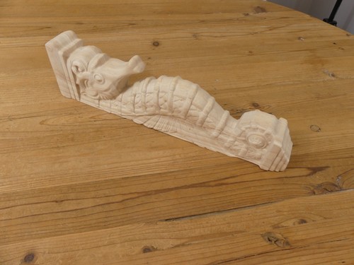 Large Seahorse Wood Corbel Nautical Decor Porch Mantle Shelf Bracket Sea 15" - Picture 3 of 10