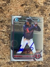 Carlos Aguiar Signed 2022 Bowman Chrome Rc Auto Minnesota Twins BCP-1