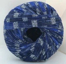 Memento Royale Berlini Glitter Ribbon Yarn #116 Navy Blues with Silver Metallic 