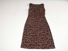 Lauren Ralph Lauren Women's Leopard Print Sheath Dress Size 6 Brown Black RL