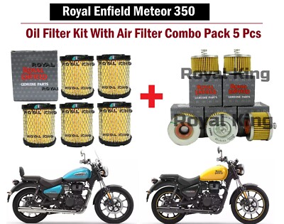 Royal Enfield ''Meteor 350cc'' ''Oil Filter'' & ''Air filter'' ''Combo Pack of 5 PCS''