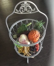 2 Tier Decorative Countertop  Basket With Fruit & Vegetables
