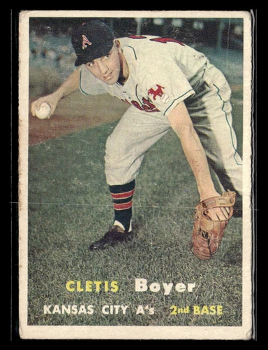 1957 Topps Baseball #121 Clete Boyer Rookie Card - Good        #5170