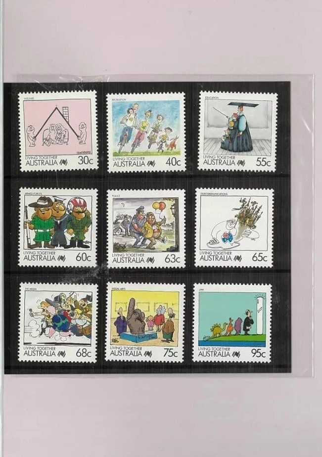 1989 Australia Living Together Last Stamp Pack Set Caricatures Series 26x issues - Image 4 of 4